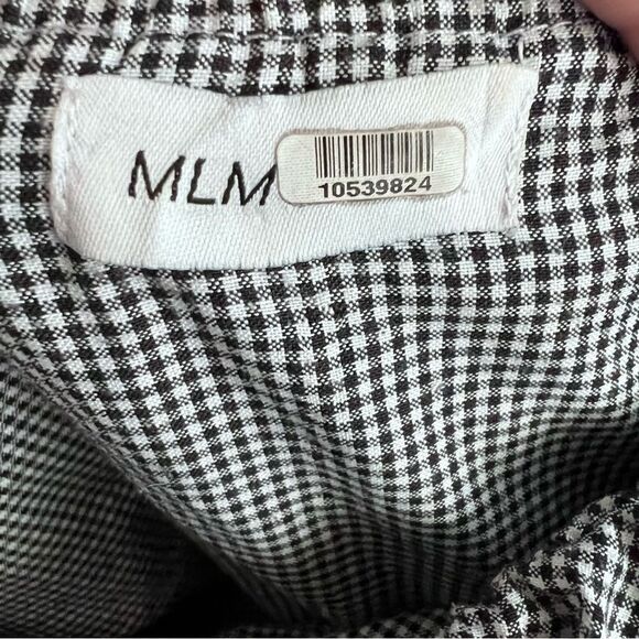 MLM Label Off-Shoulder Black and White Gingham Top Size M - Picture 3 of 5